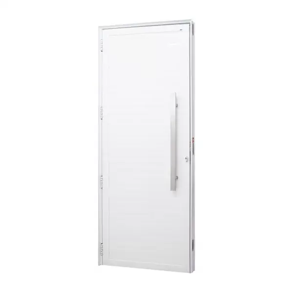Porta Lambril Alumínio Branco 215x80x6cm Com Puxador Jap Caribe Max - Lado Esquerdo