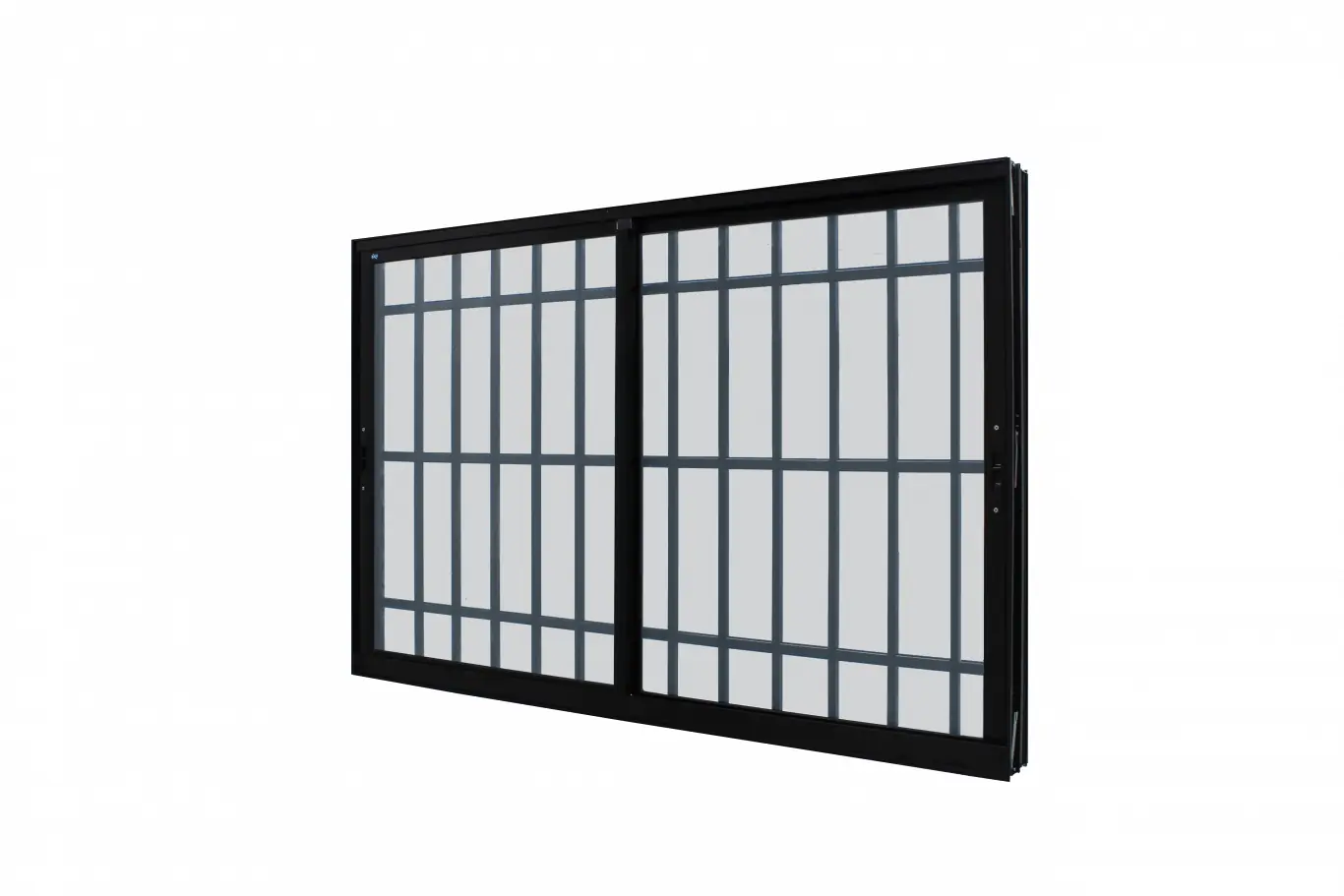 Janela De Correr Alumínio Preto 60x120 2 Folhas Móveis Com Grade Jap Caribe Max