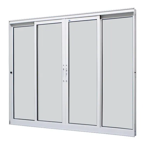 Janela De Correr Alumínio Branco 60x120 4 Folhas Sem Grade Jap Caribe Max