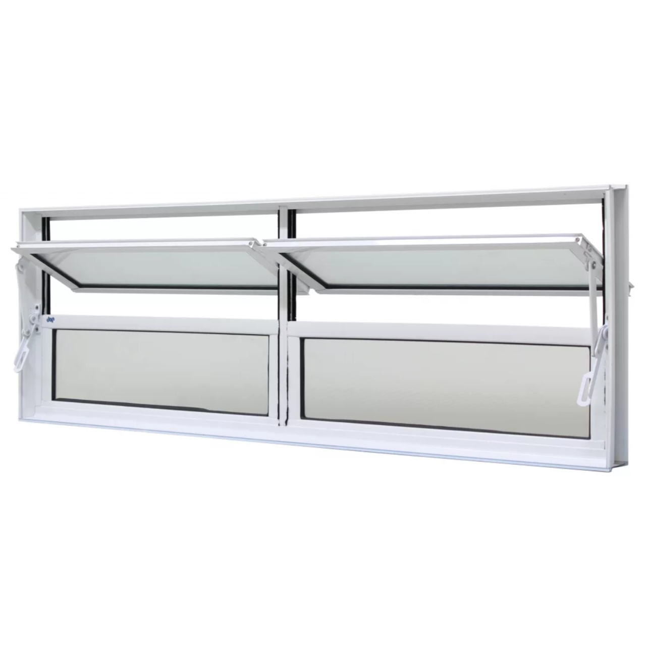 Janela Basculante Alumínio Branco 40x150x6cm Duas Seções Jap Caribe Max