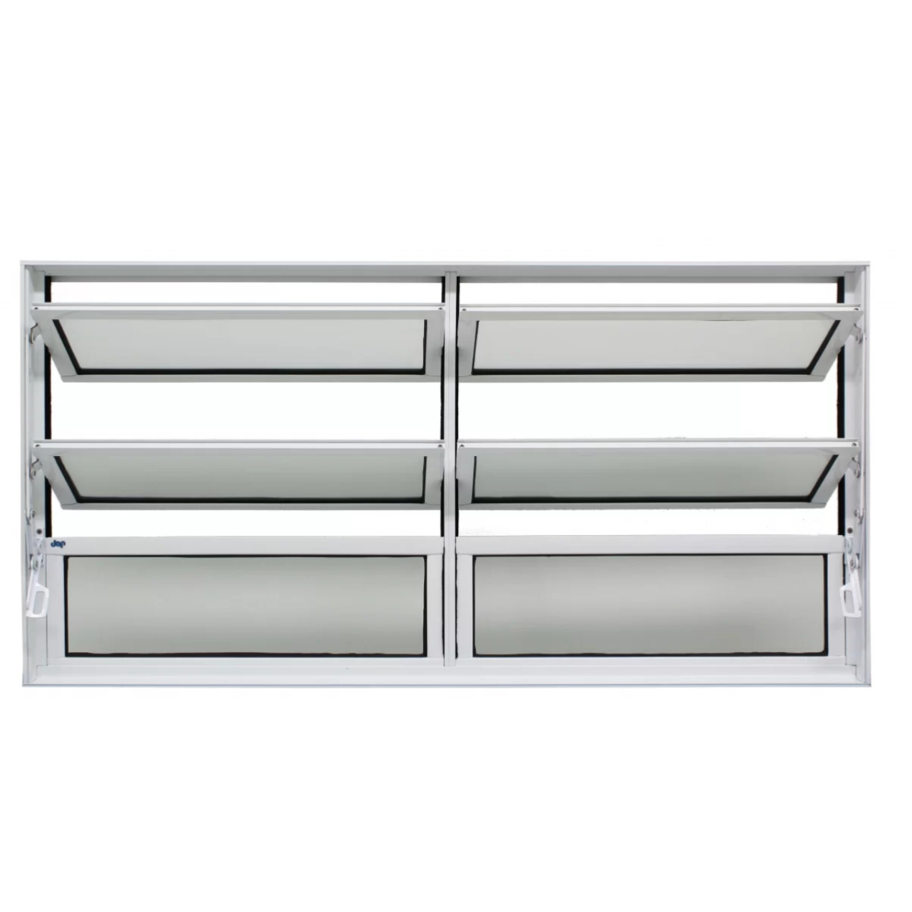 Janela Basculante Alumínio Branco 60x200x6cm Duas Seções Jap Caribe Max