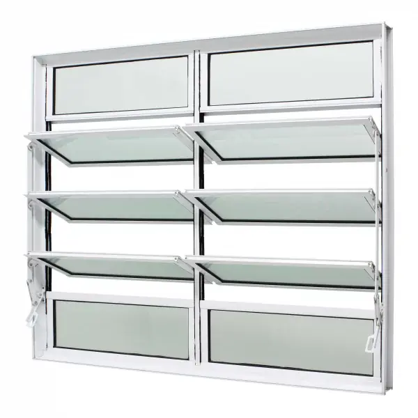 Janela Basculante Alumínio Branco 100x200x6cm Duas Seções Jap Caribe Max