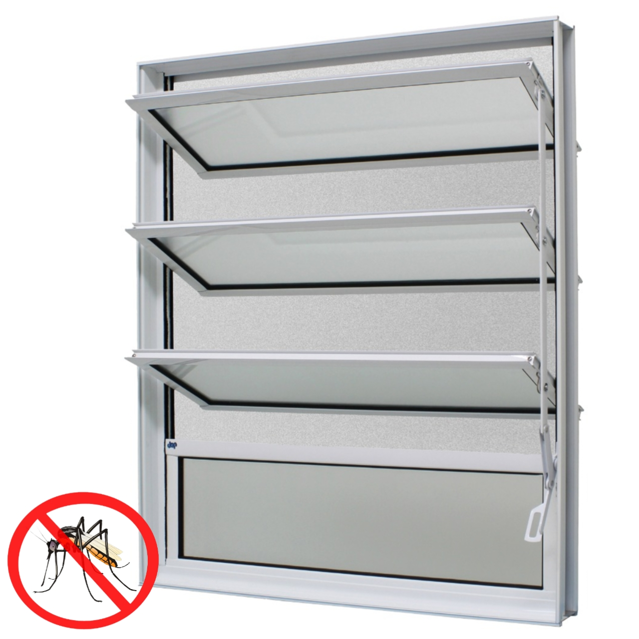 Janela Basculante Com Tela Mosquiteiro 80x60x10,2cm Alumínio Branco Jap Caribe Max