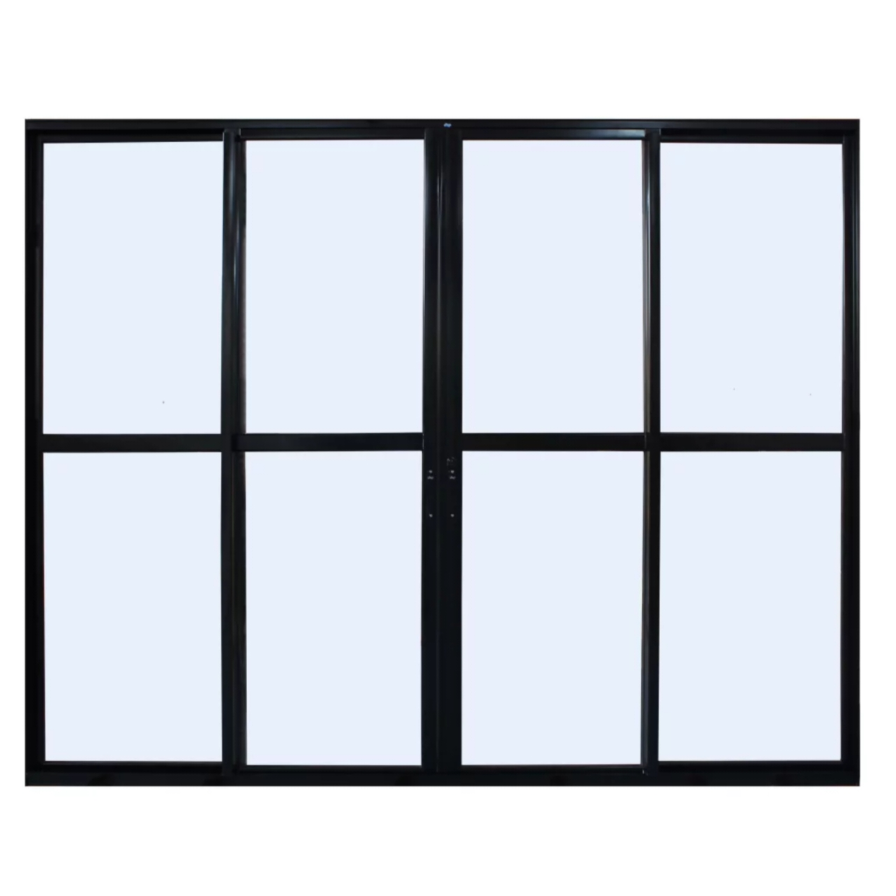 Porta De Correr Alumínio Preto 215x200x8cm 4 Folhas Com Fechadura Jap Caribe Max