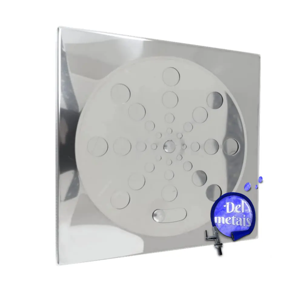 Ralo Grelha Tampa em Aço Inox Quadrada 15 x 15 Para Box de Banheiros S/ Caixilho