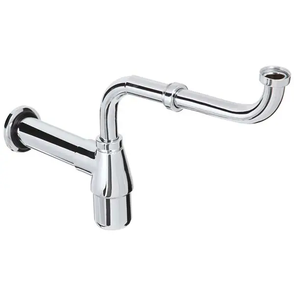 Sifão com Copo para Banheiro Articulado Metal Cromado 1" 25cm Esteves