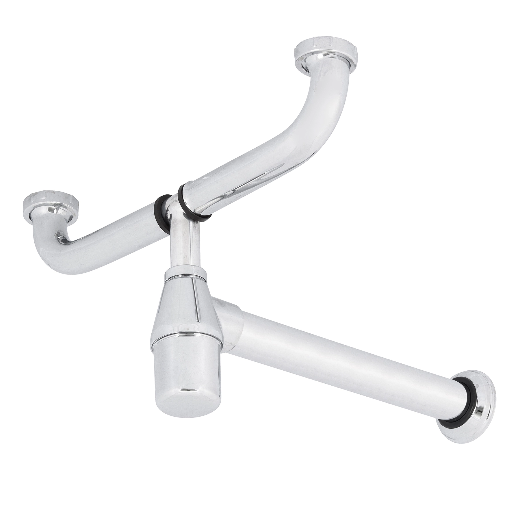Sifão com Copo para Cozinha Rígido Metal Cromado 1.1/2" 35,8cm Esteves