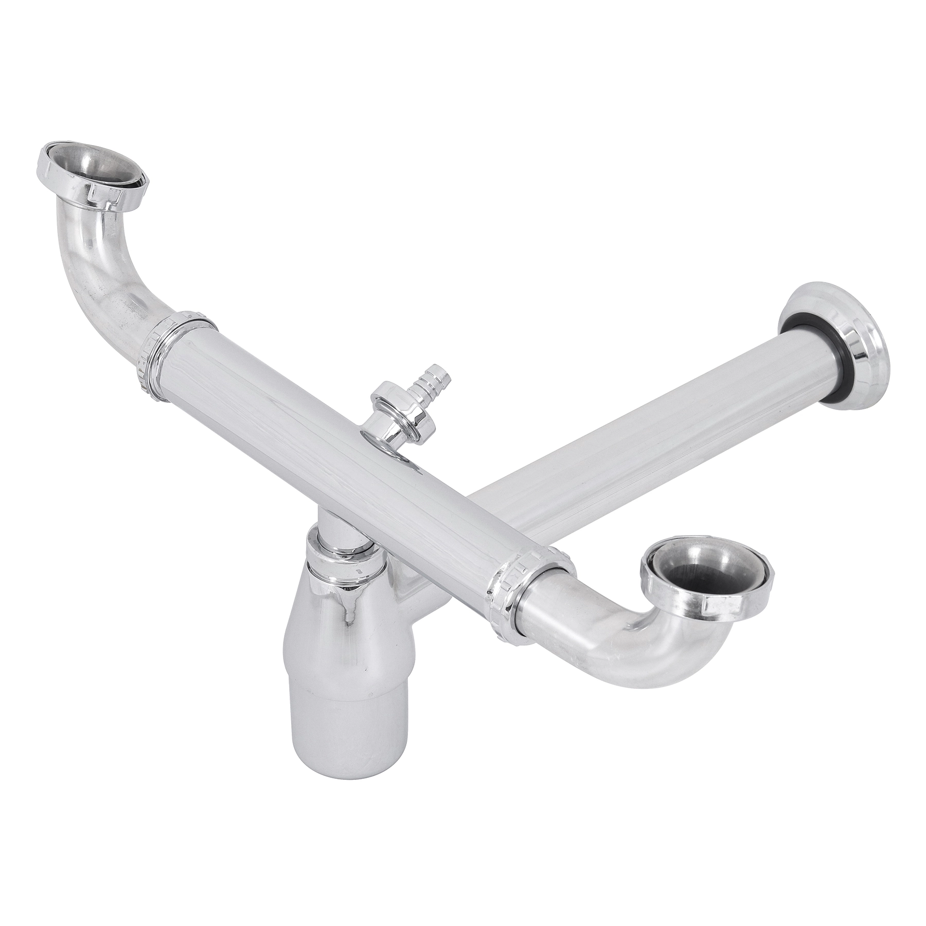 Sifão com Copo para Cozinha Rígido Metal Cromado 1.1/2" 35,8cm Esteves
