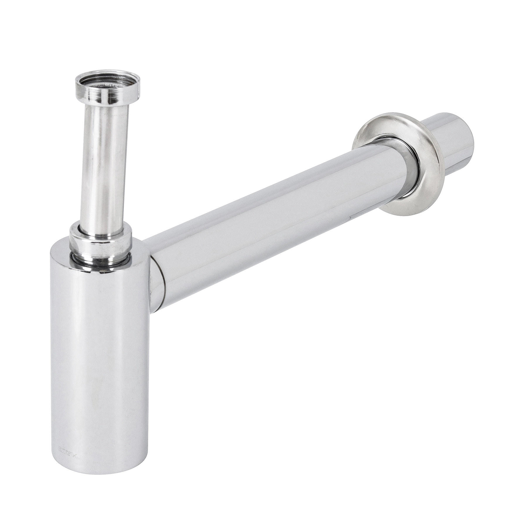 Sifão com Copo para Banheiro Rígido Metal Cromado 1" 12,3cm Esteves
