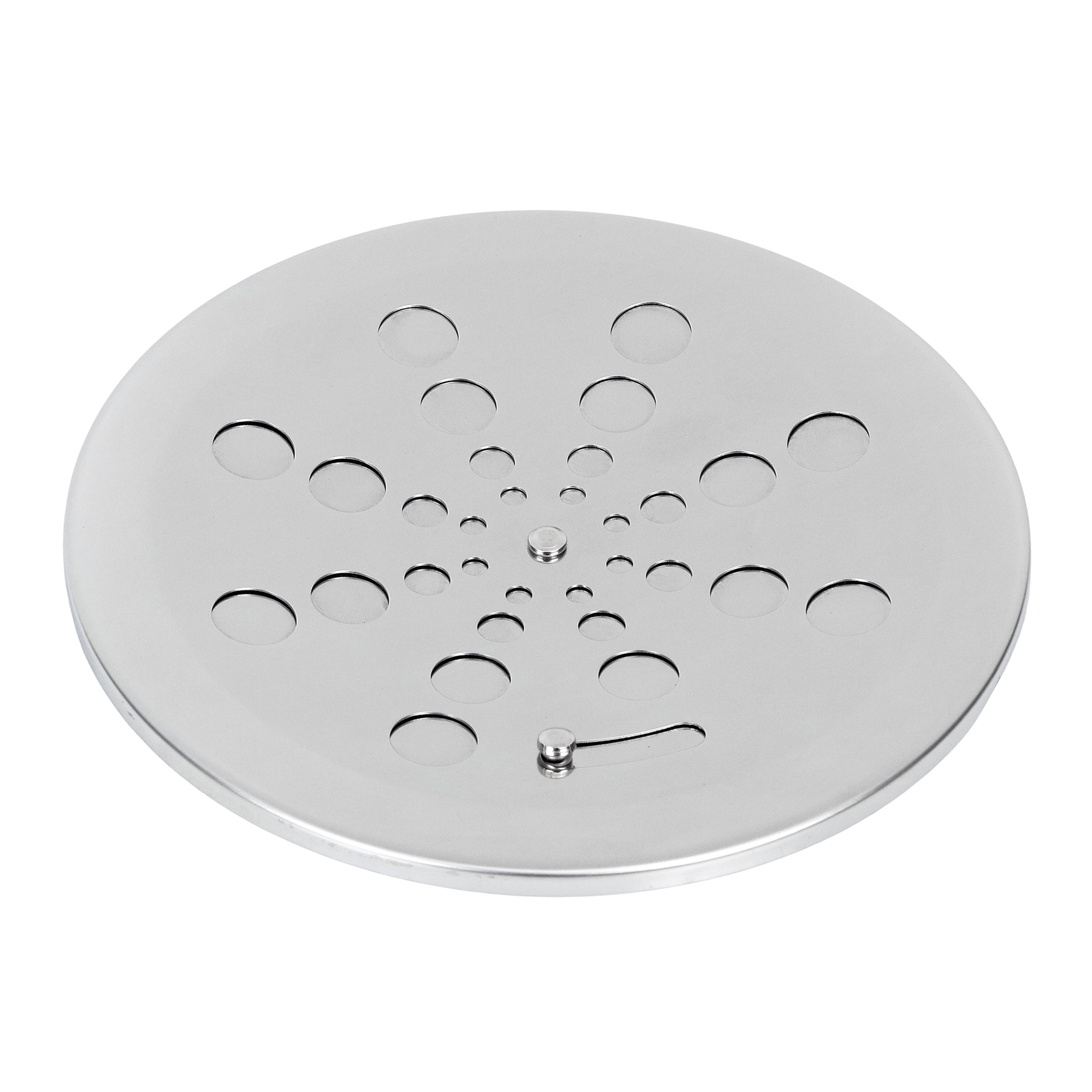 Grelha para Ralo de Banheiro 15x15cm Anti-Inseto e Anti Odor Aço Inox Cromado Redondo Equation