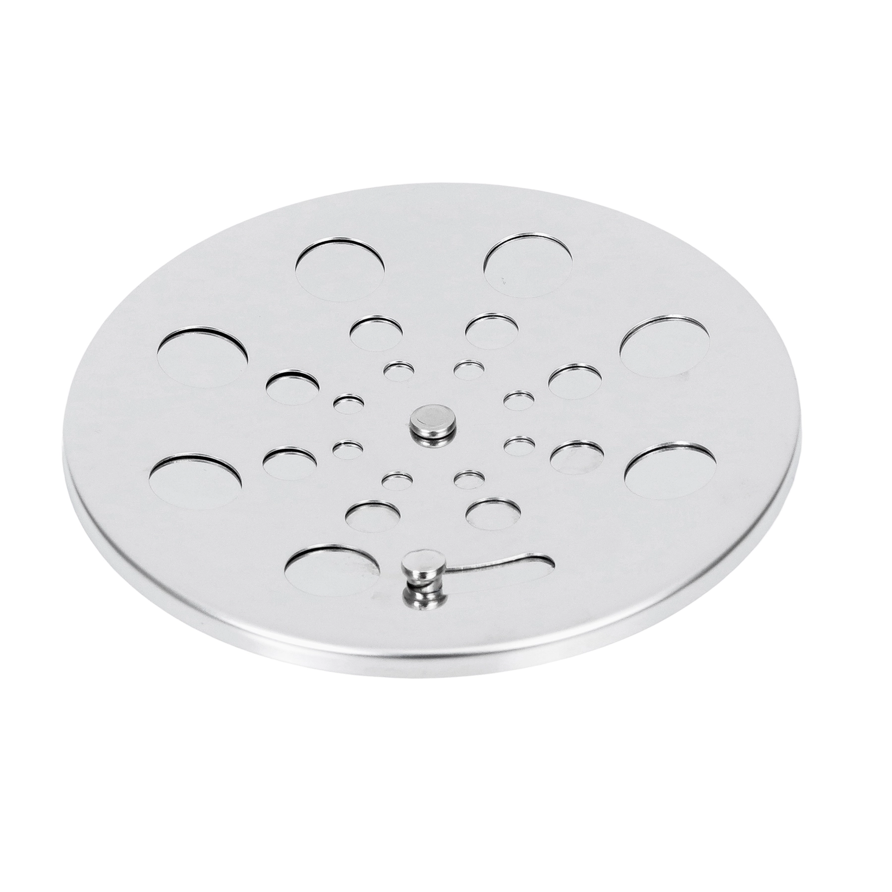 Grelha para Ralo de Banheiro 10x10cm Anti-Inseto e Anti Odor Aço Inox Cromado Redondo Equation