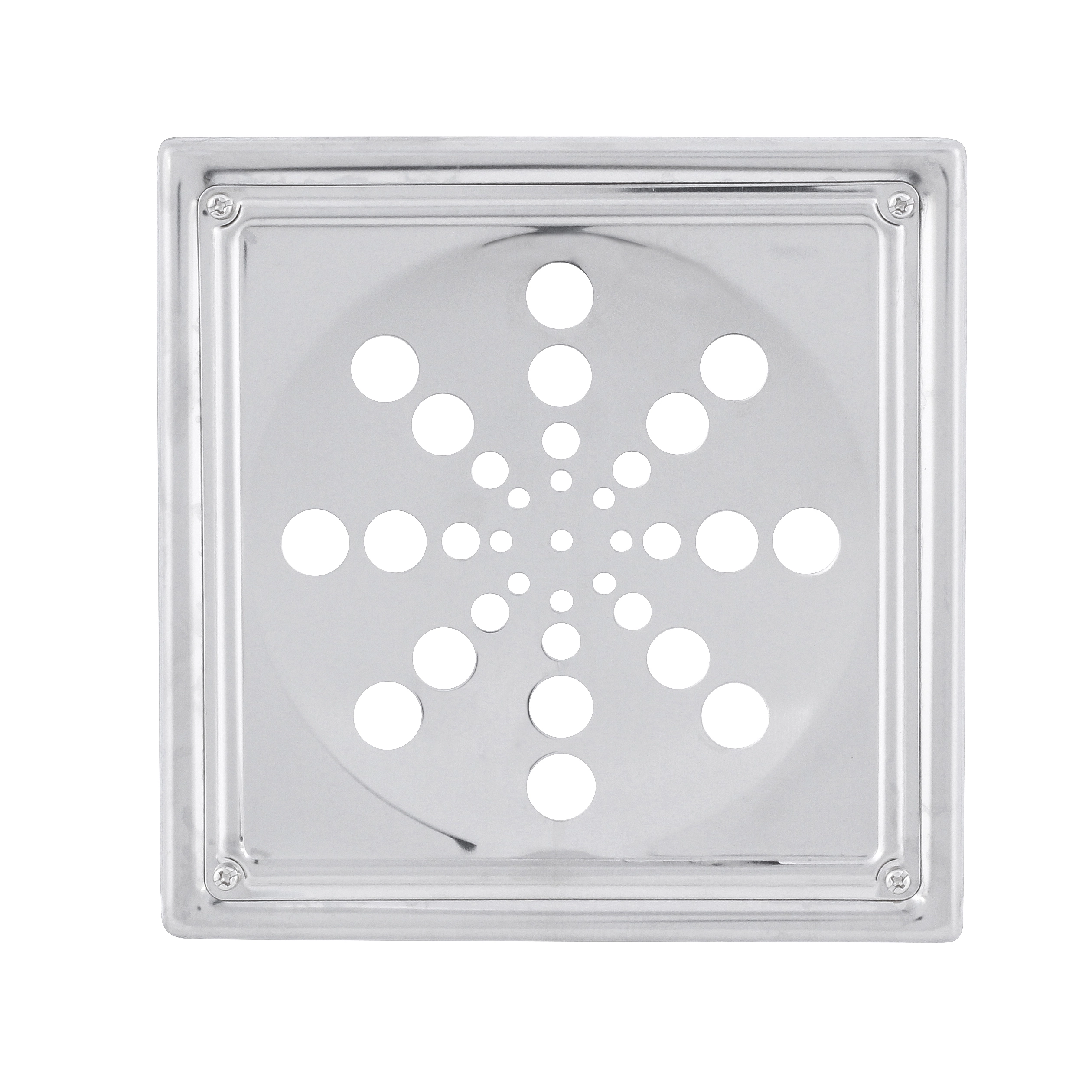 Ralo Simples de Banheiro 15x15cm Aço Inox Cromado Quadrado Equation