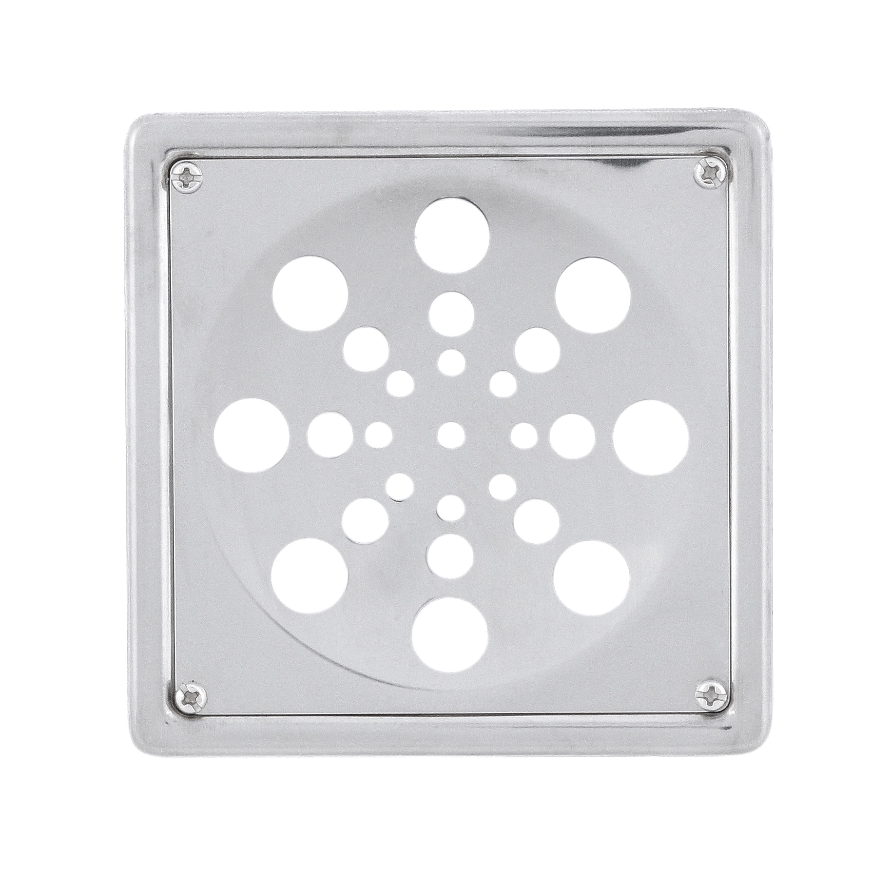 Ralo Simples de Banheiro 10x10cm Aço Inox Cromado Quadrado Equation
