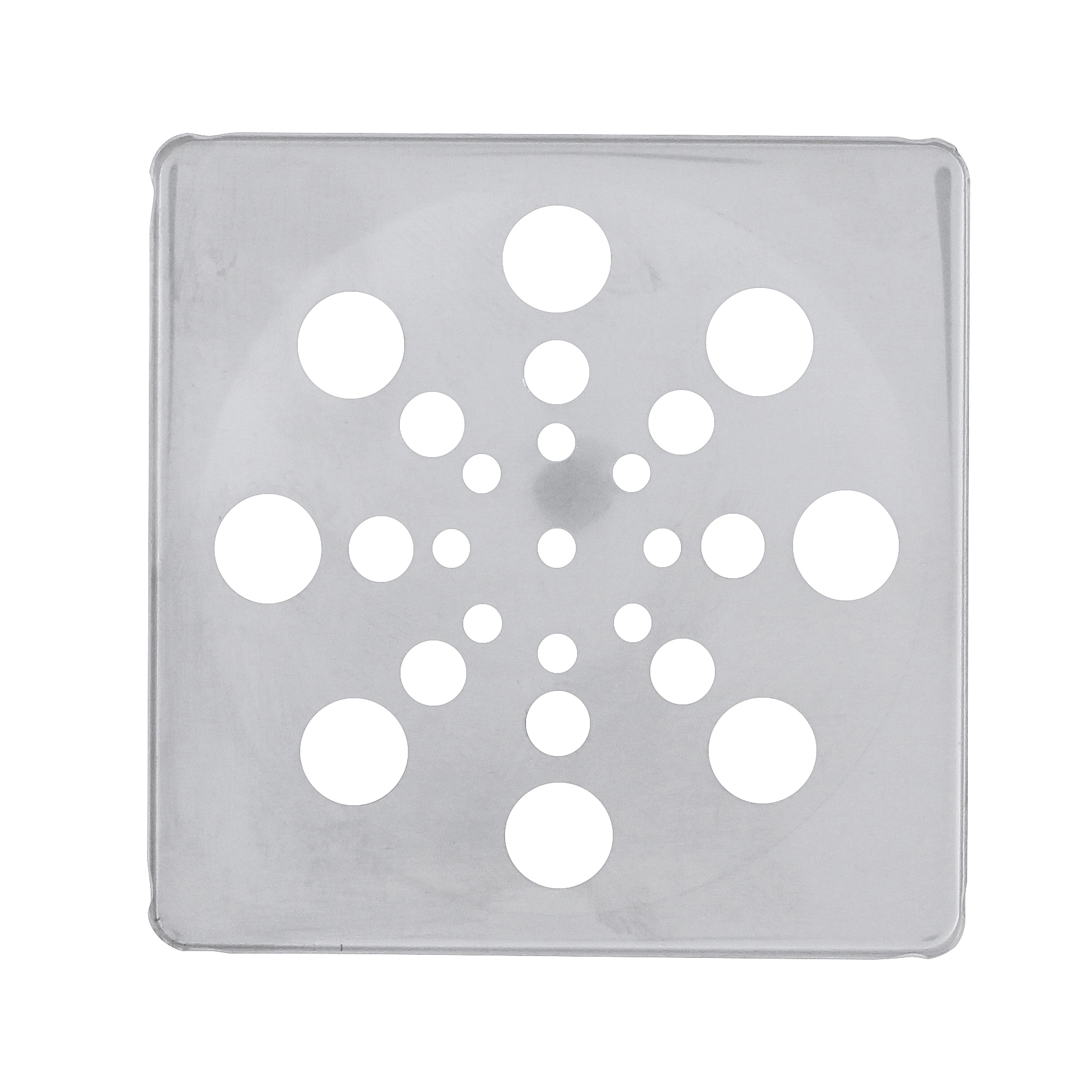 Grelha para Ralo Simples de Banheiro 10x10cm Aço Inox Cromado Quadrado Equation