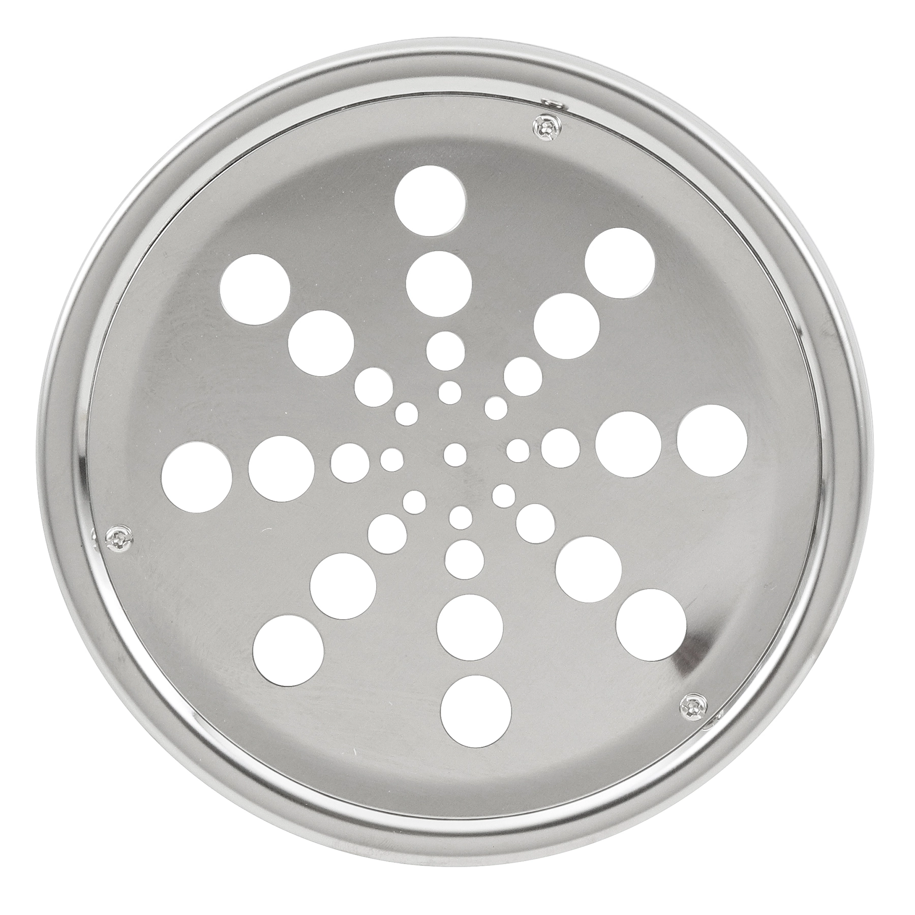 Ralo Simples de Banheiro 15x15cm Aço Inox Cromado Redondo Equation