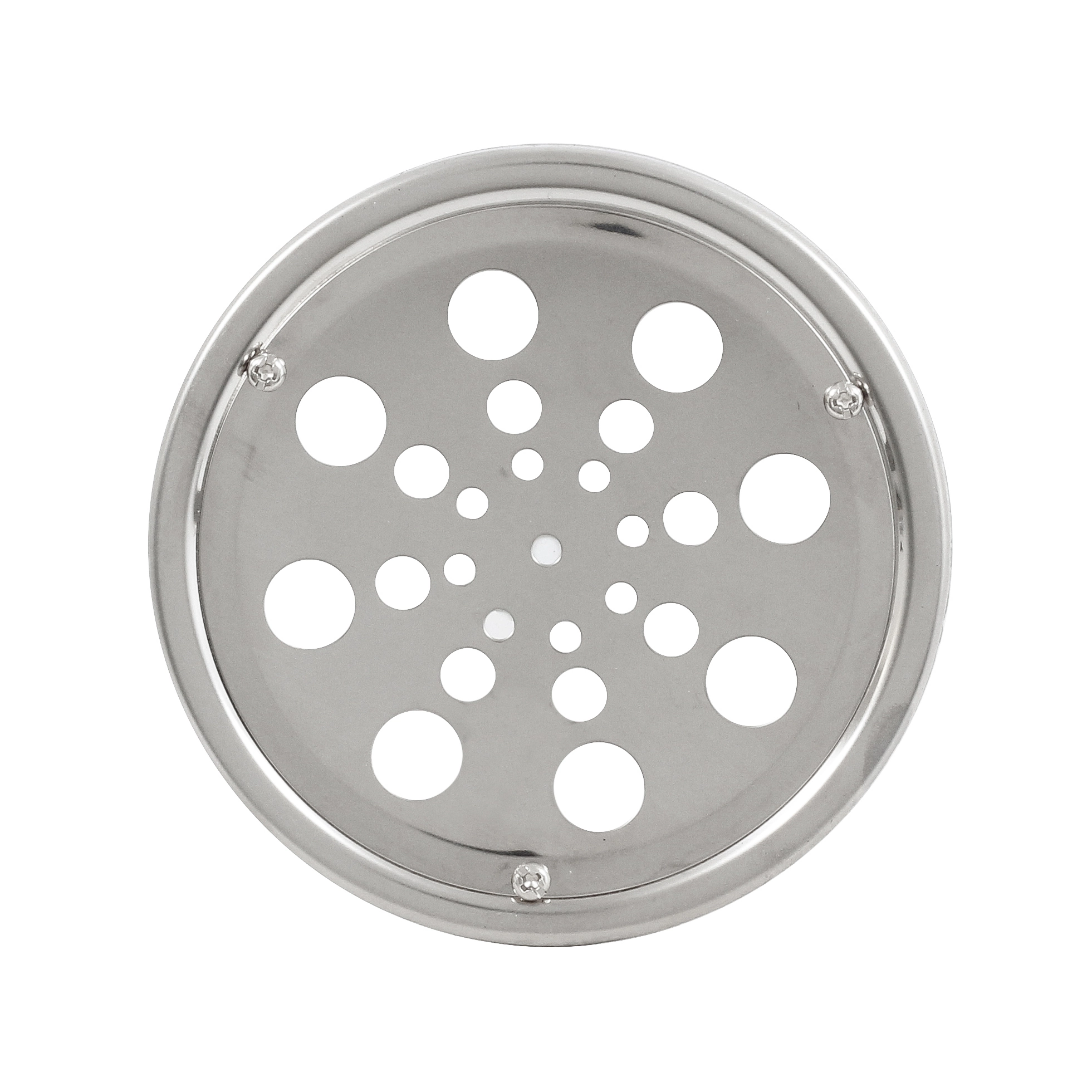 Ralo Simples de Banheiro 10x10cm Aço Inox Cromado Redondo Equation