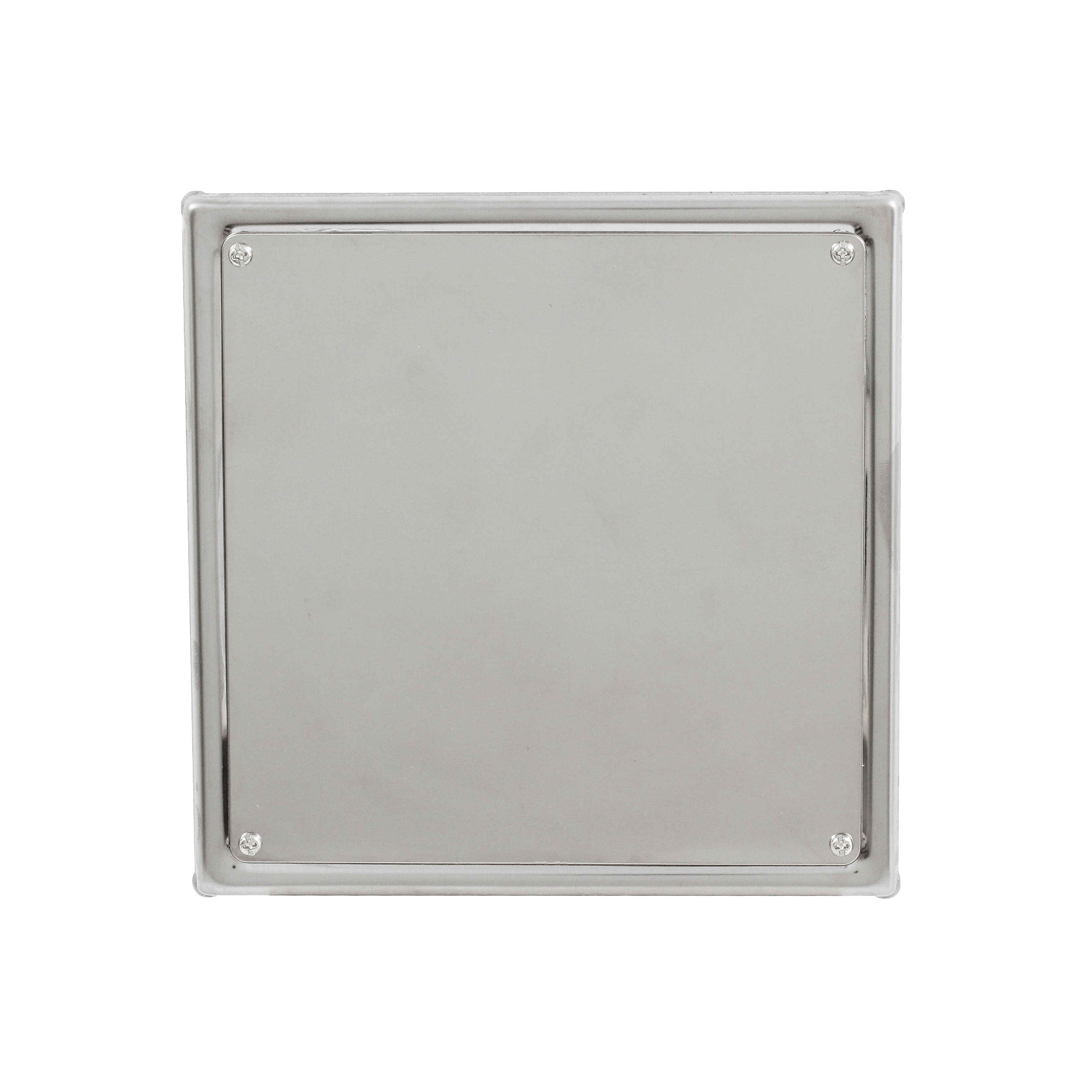 Tampa Cega Quadrada Grande com Caixilho Inox 304 Cromada Equation