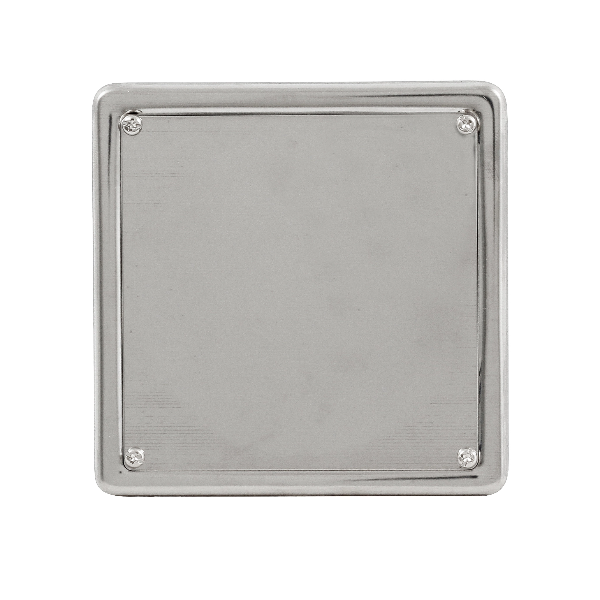 Tampa Cega Quadrada Pequena com Caixilho Inox 304 Cromada Equation