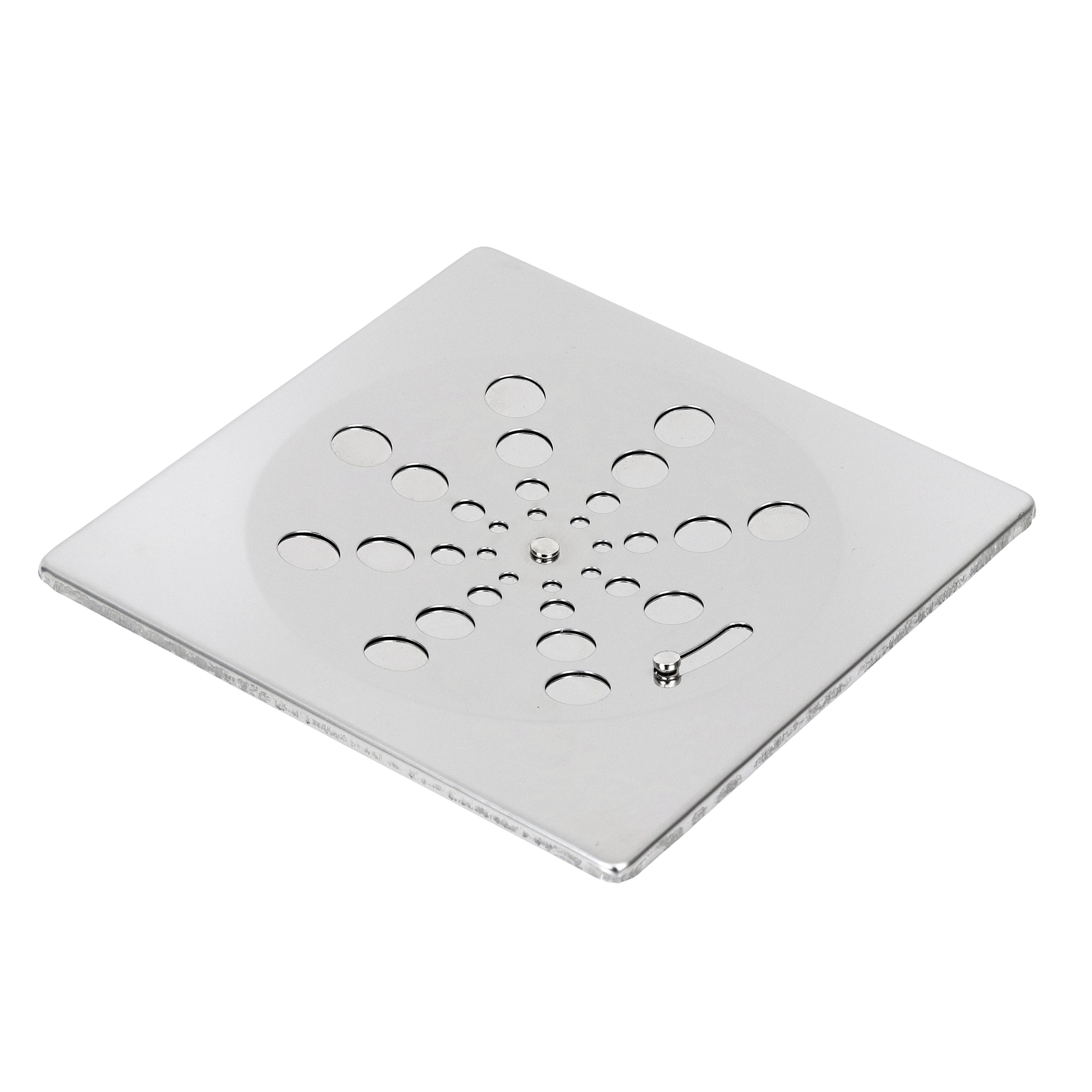Grelha para Ralo de Banheiro 15x15cm Anti-Inseto e Anti Odor Aço Inox Cromado Quadrado Equation