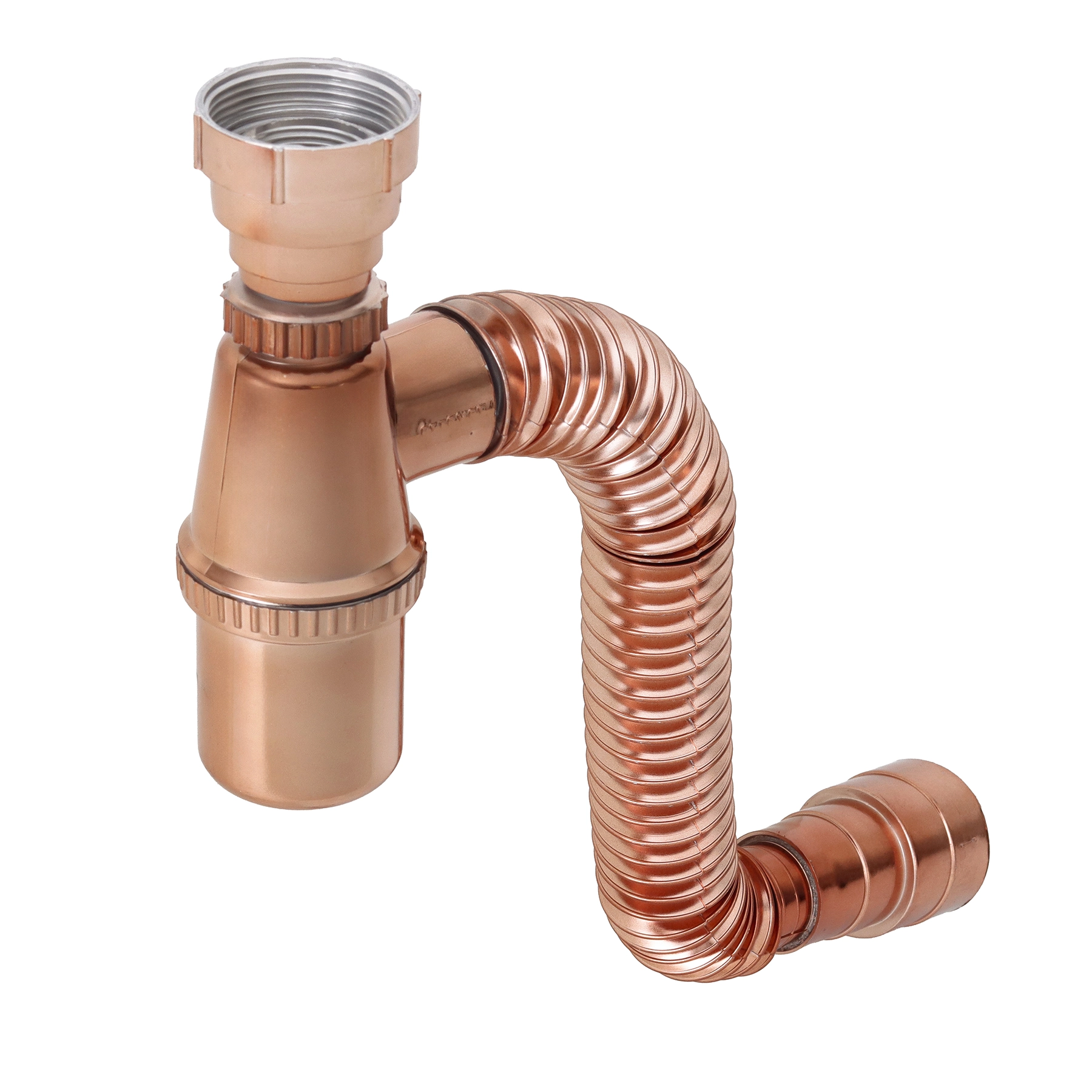 Sifão com Copo Universal Extensível Plástico Rose Gold VSP350 Esteves