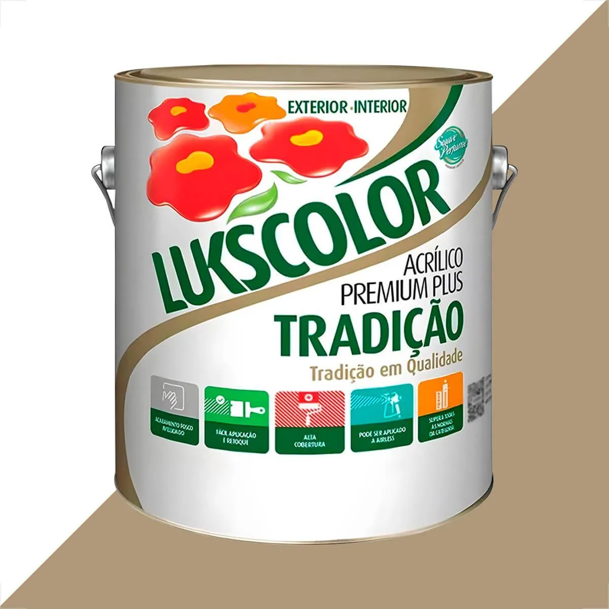 Tinta Latex Lukscolor Tradicao Acrilico Fosco 3600ml Camurca