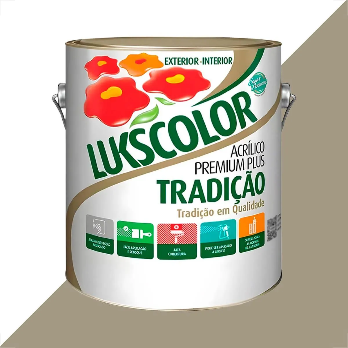 Tinta Latex Lukscolor Tradicao Acrilico Fosco 3600ml Concreto