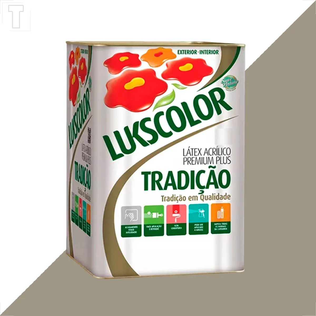 Tinta Latex Lukscolor Tradicao Acrilico Fosco 18l Concreto