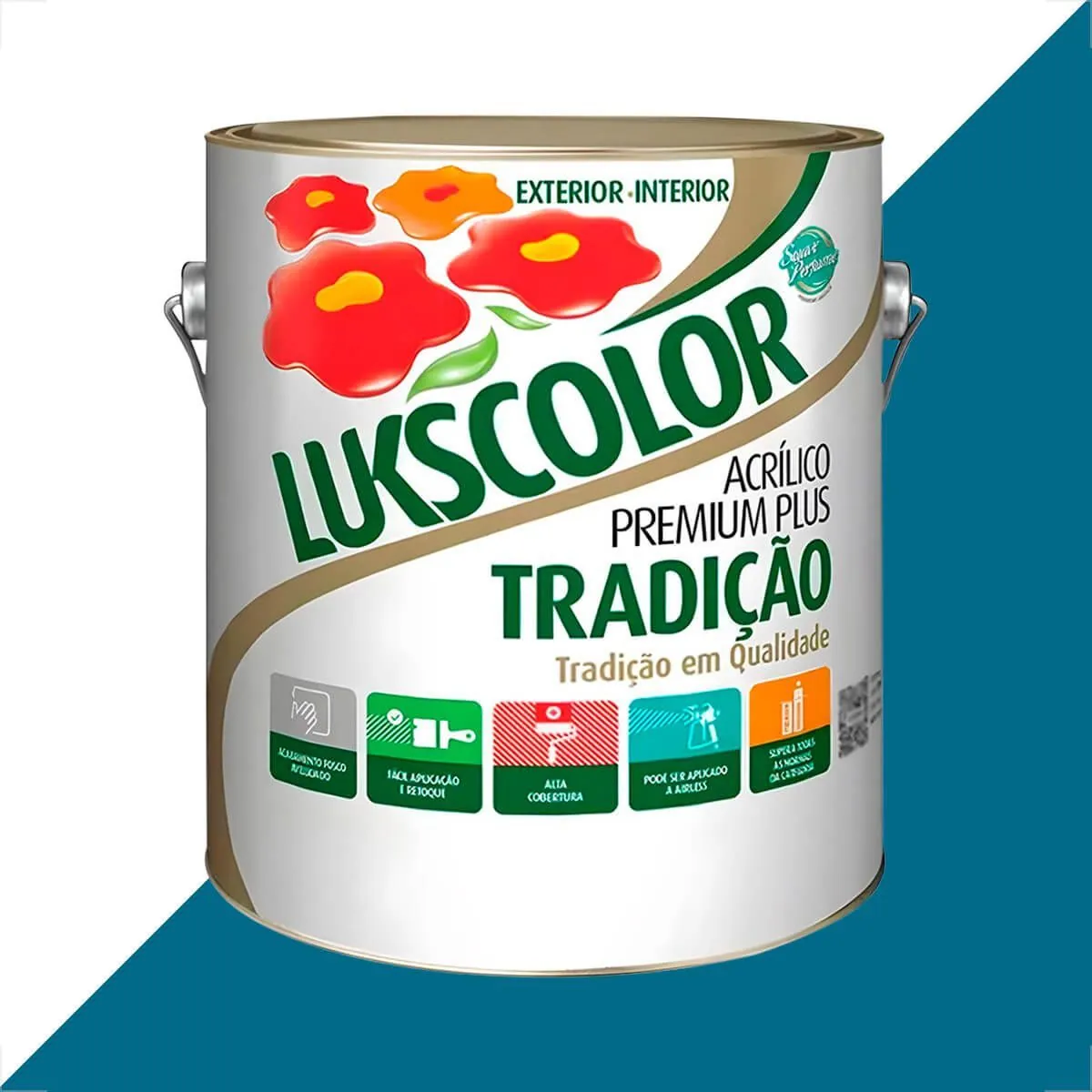 Tinta Latex Lukscolor Tradicao Acrilico Fosco 3600ml Azul