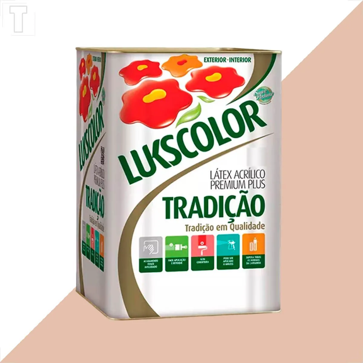 Tinta Latex Lukscolor Tradicao Acrilico Fosco 18l Pessego