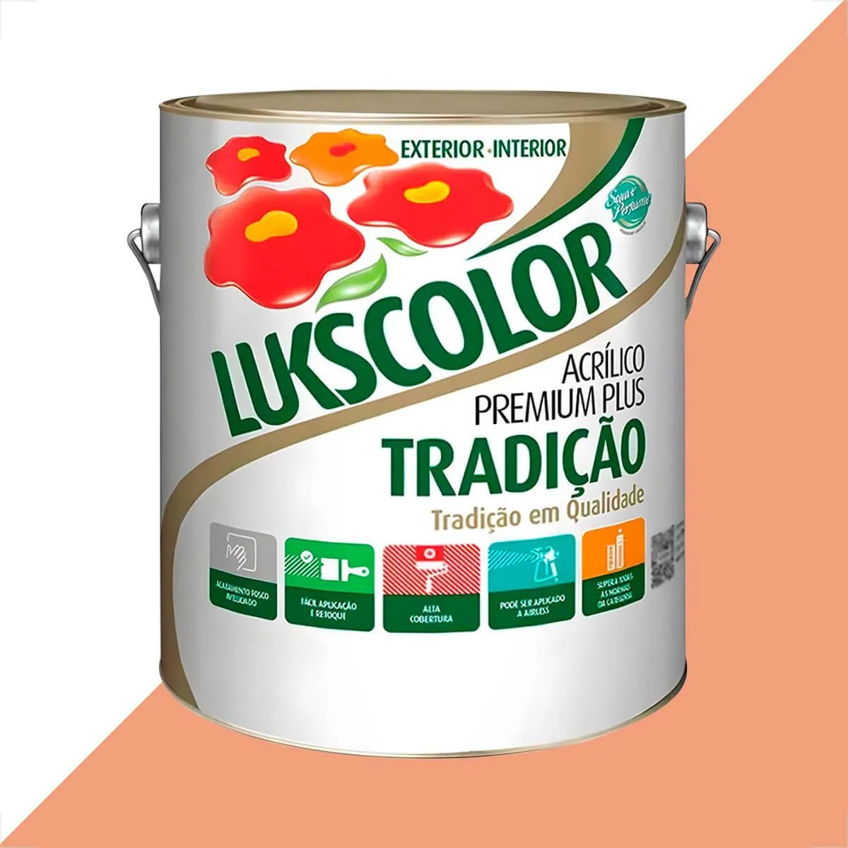 Tinta Latex Lukscolor Tradicao Acrilico Fosco 3600ml Flamingo