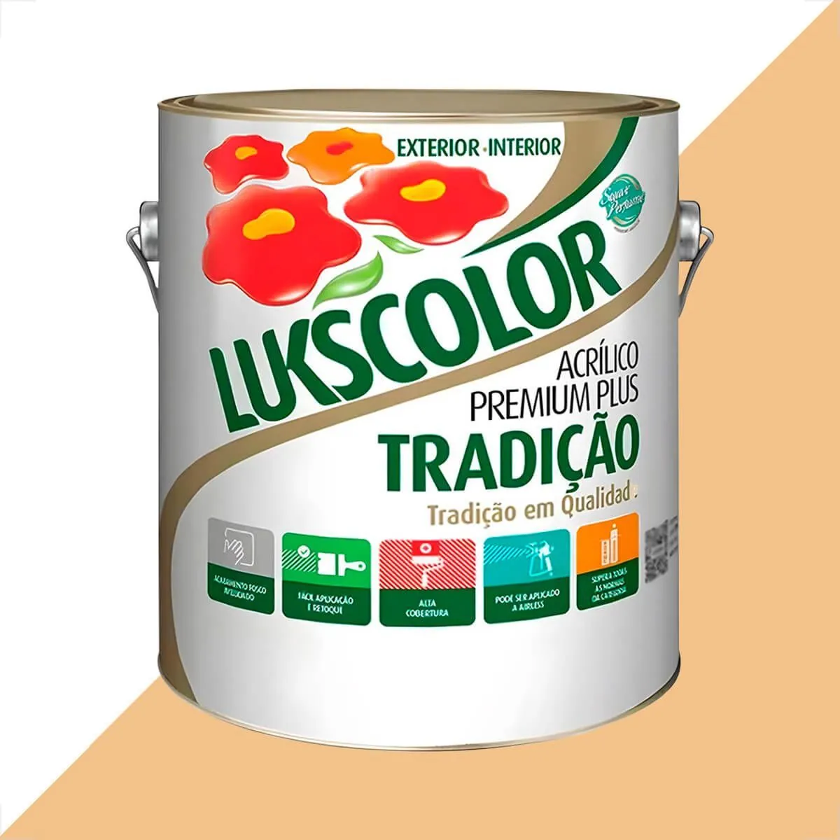 Tinta Latex Lukscolor Tradicao Acrilico Fosco 3600ml Amarelo Cromo
