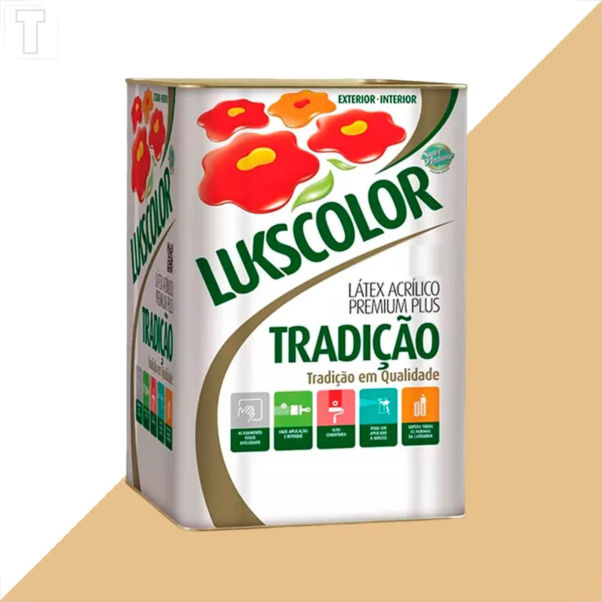 Tinta Latex Lukscolor Tradicao Acrilico Fosco 18l Amarelo Cromo