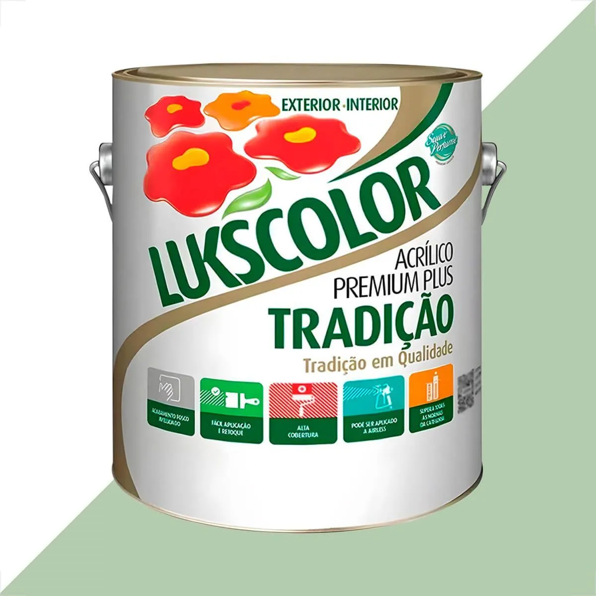 Tinta Latex Lukscolor Tradicao Acrilico Fosco 3600ml Verde Primavera