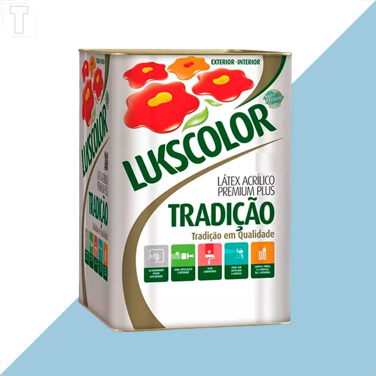 Tinta Latex Lukscolor Tradicao Acrilico Fosco 18l Azul Ceu