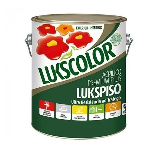 Tinta Piso Lukspiso Galão 3,6 Litros Diversas Cores Cinza