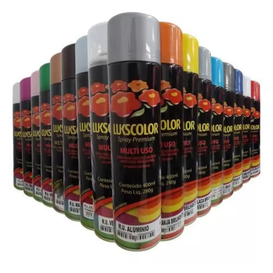 Tinta Spray Preto Brilhante 400ml Lukscolor