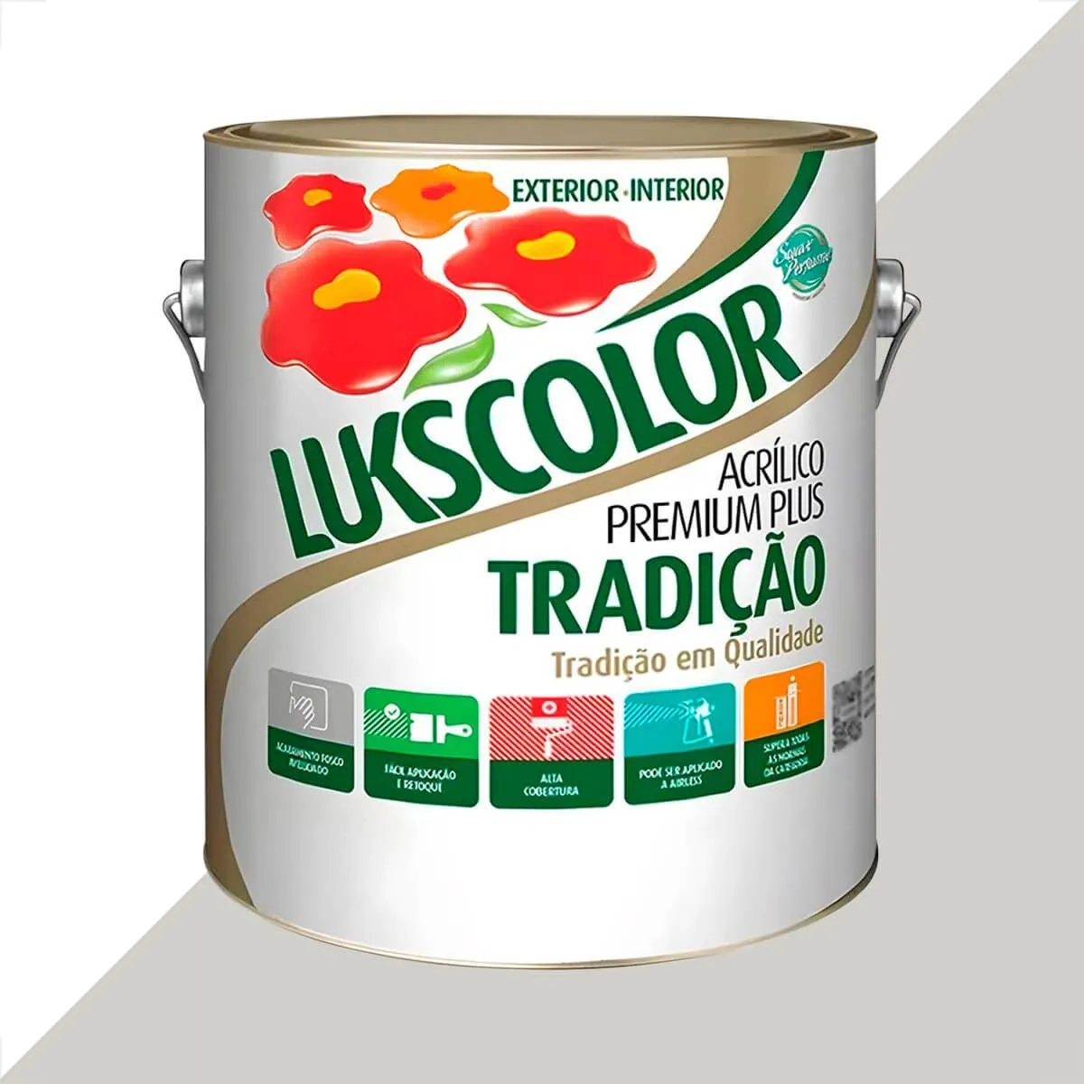 Tinta Latex Lukscolor Tradicao Acrilico Fosco 3600ml Cromio