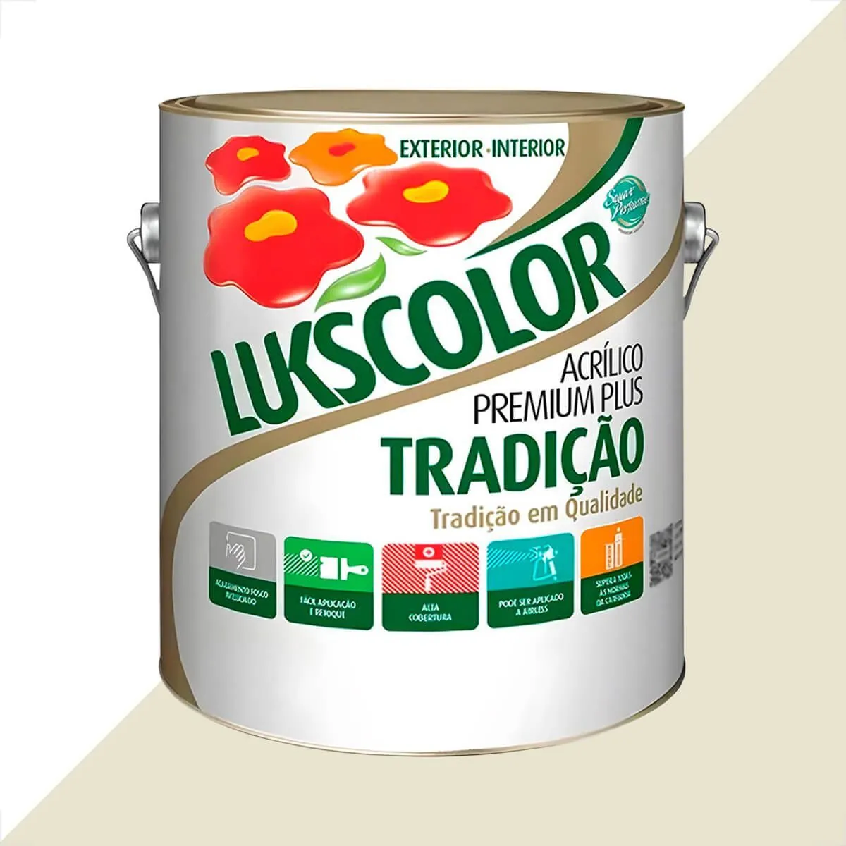 Tinta Latex Lukscolor Tradicao Acrilico Fosco 3600ml Algodao Egipcio