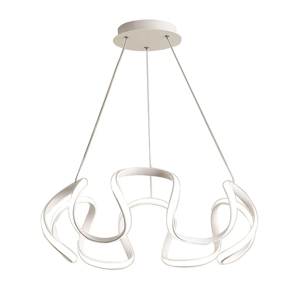 Pendente Moderno Curva Anel Led 60w 58cm Alum Branco Apus Bl