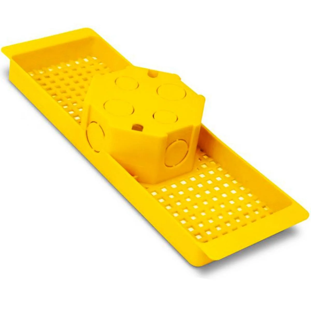 Caixa De Luz Roma Para Laje Octogonal Amarela 4x4 Com Suporte 30cm