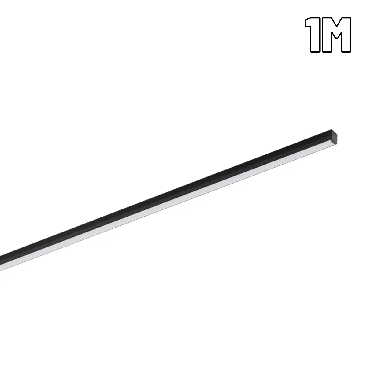 Perfil De Led 10mm Sobrepor Preto 1m Sem Led