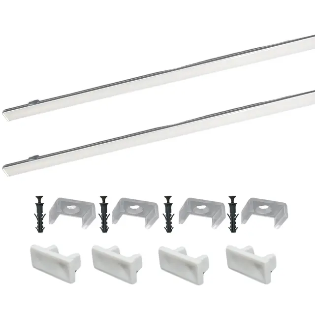 Perfil Sobrepor Led 17x7mm Branco 2x1m Applicato Ilunato