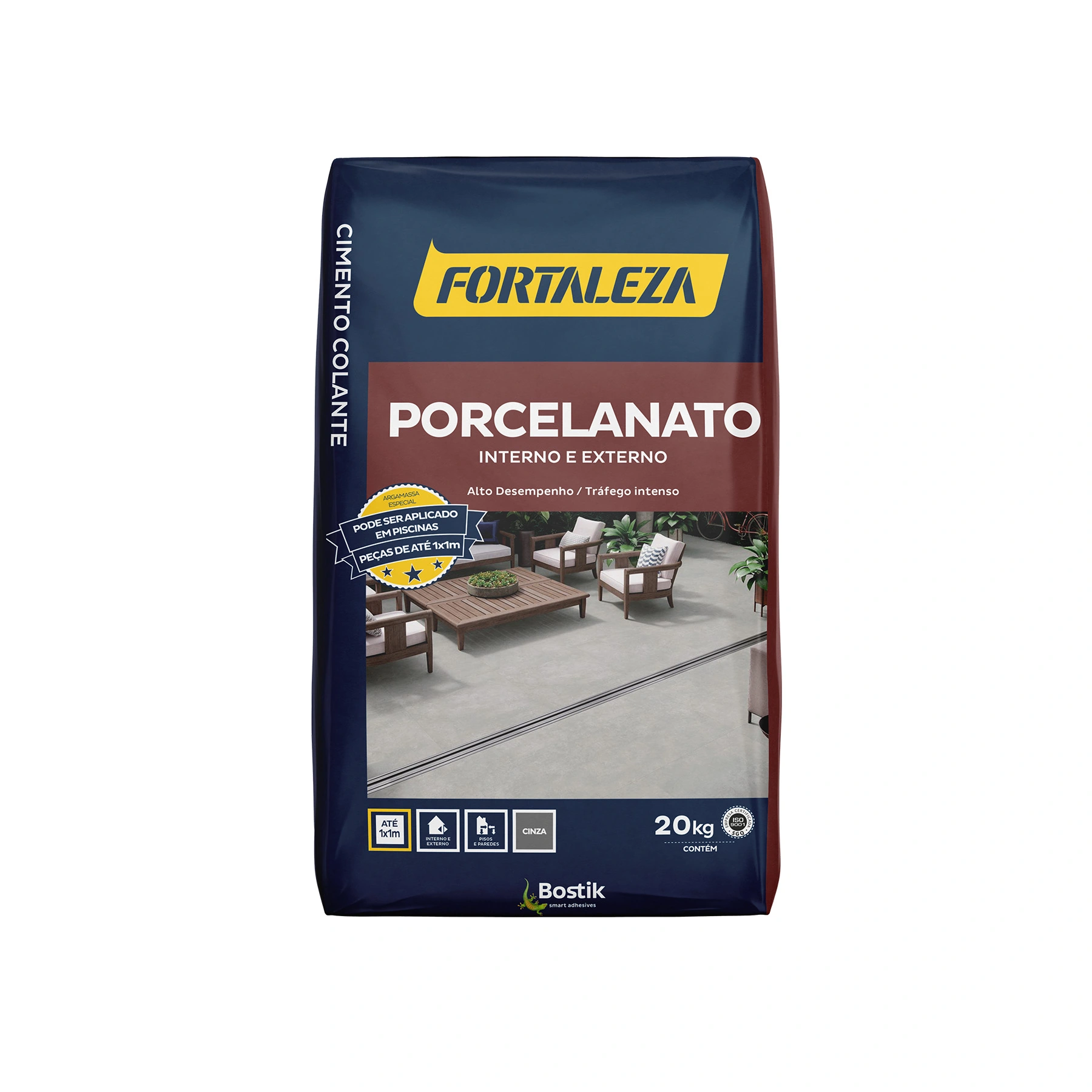Argamassa Colante para Porcelanato Interno E Externo Cinza 20kg
