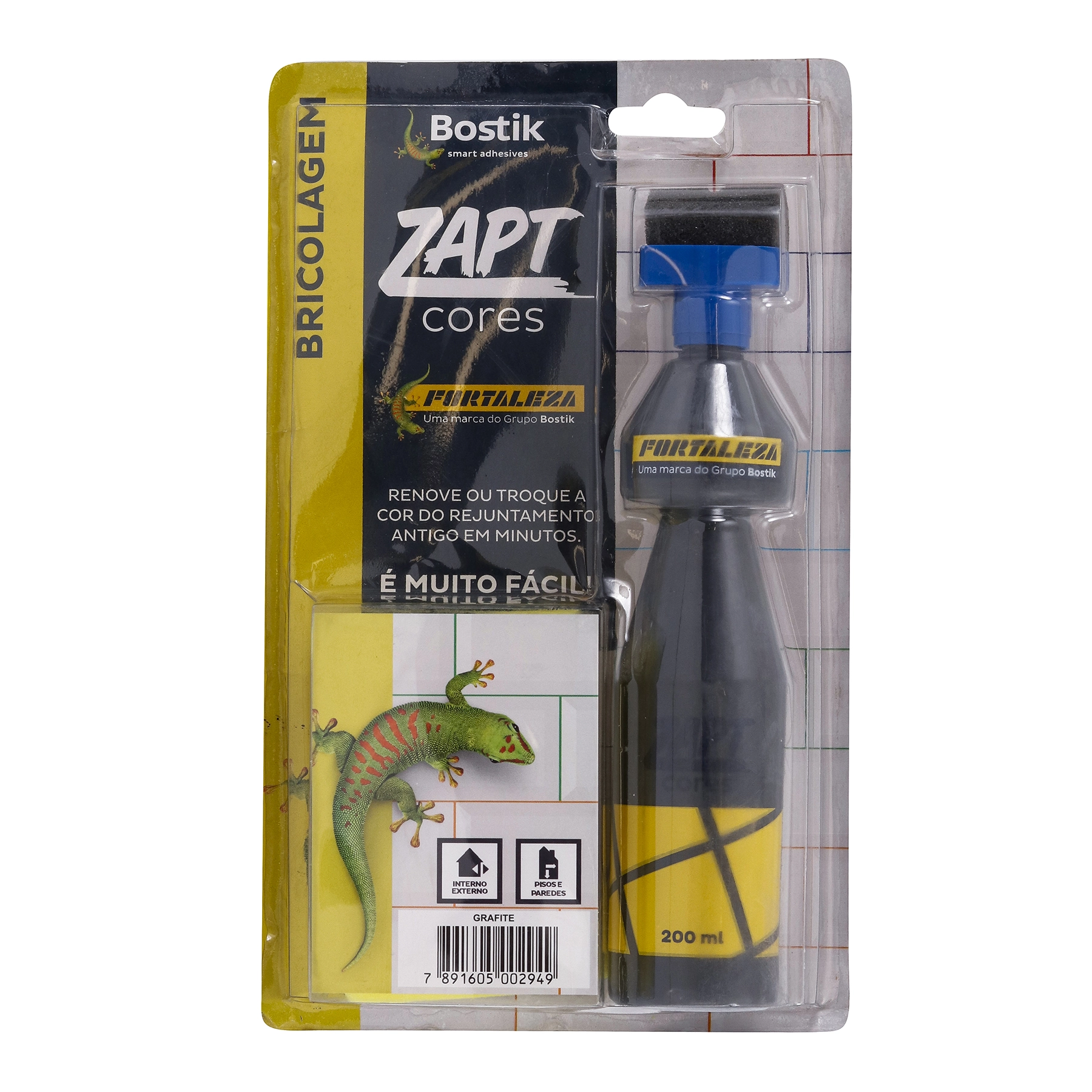 Tinta para Rejunte Zapt Grafite 200ml Fortaleza