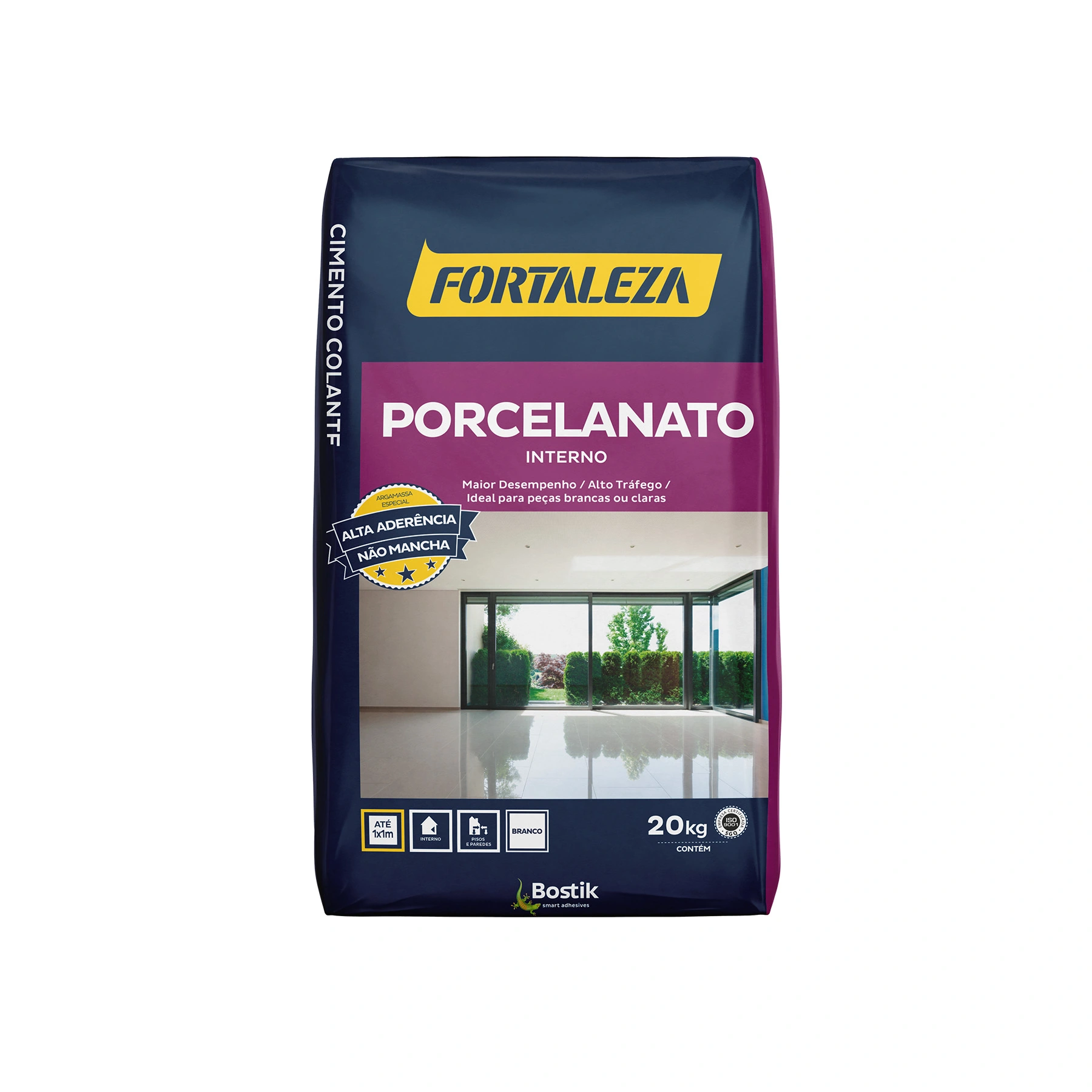 Argamassa Porcelanato Interno 20kg Branco Fortaleza