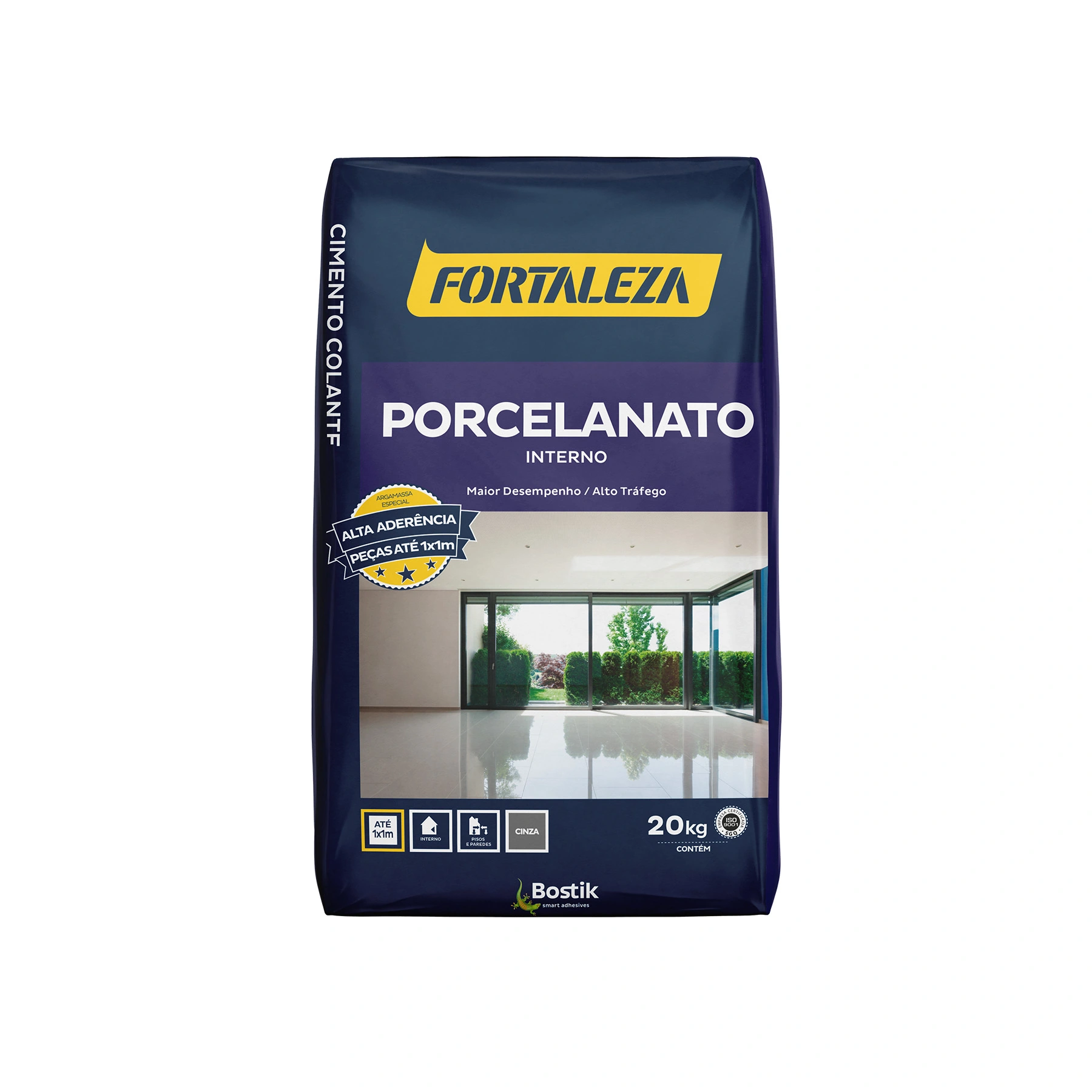 Argamassa Colante para Porcelanato Interno Cinza 20kg