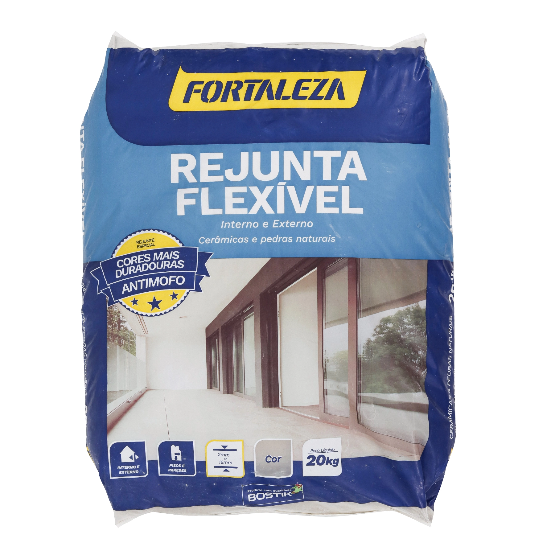 Rejunte Cimentício Flexível Cinza 20kg Fortaleza