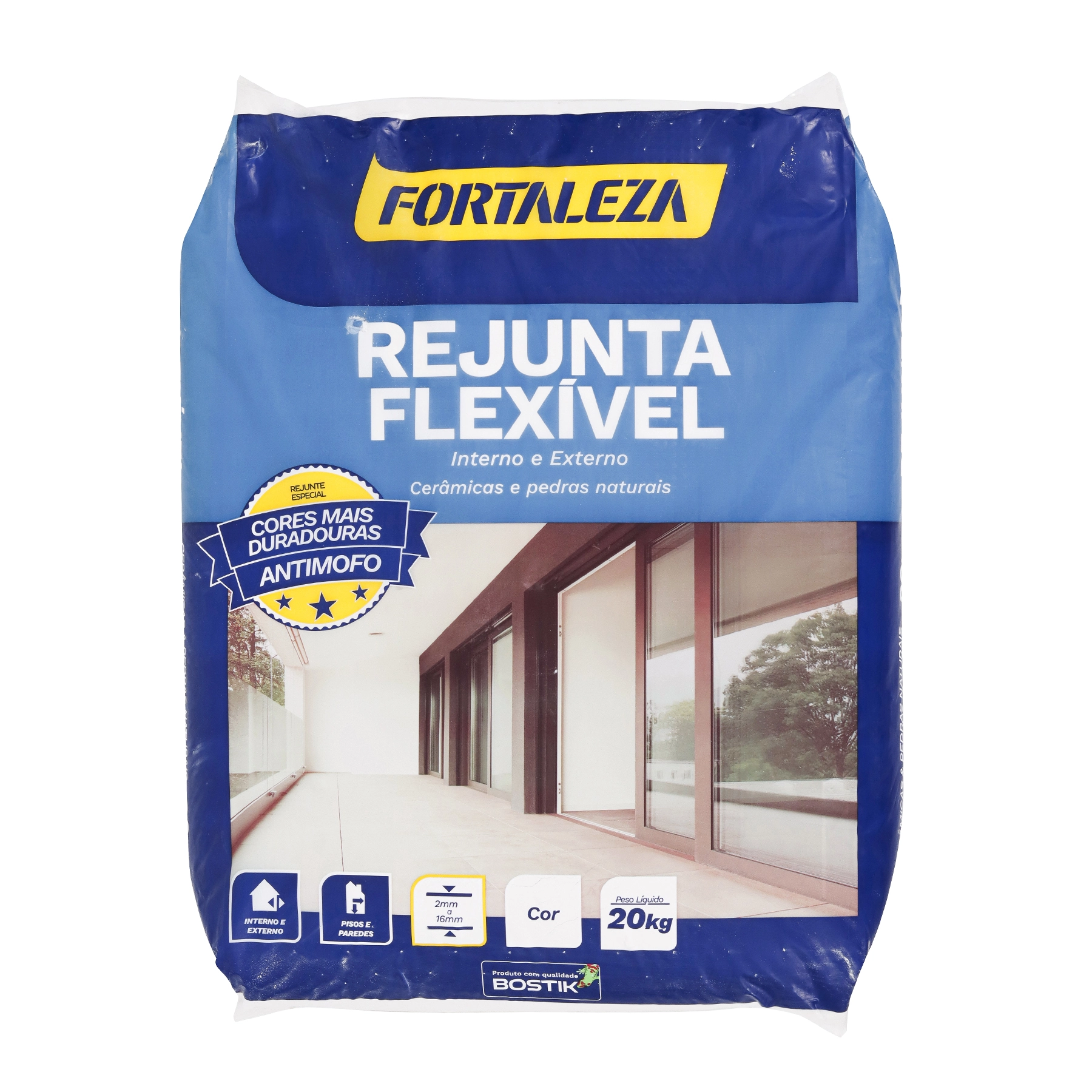Rejunte Cimentício Flexível Branco 20kg Fortaleza