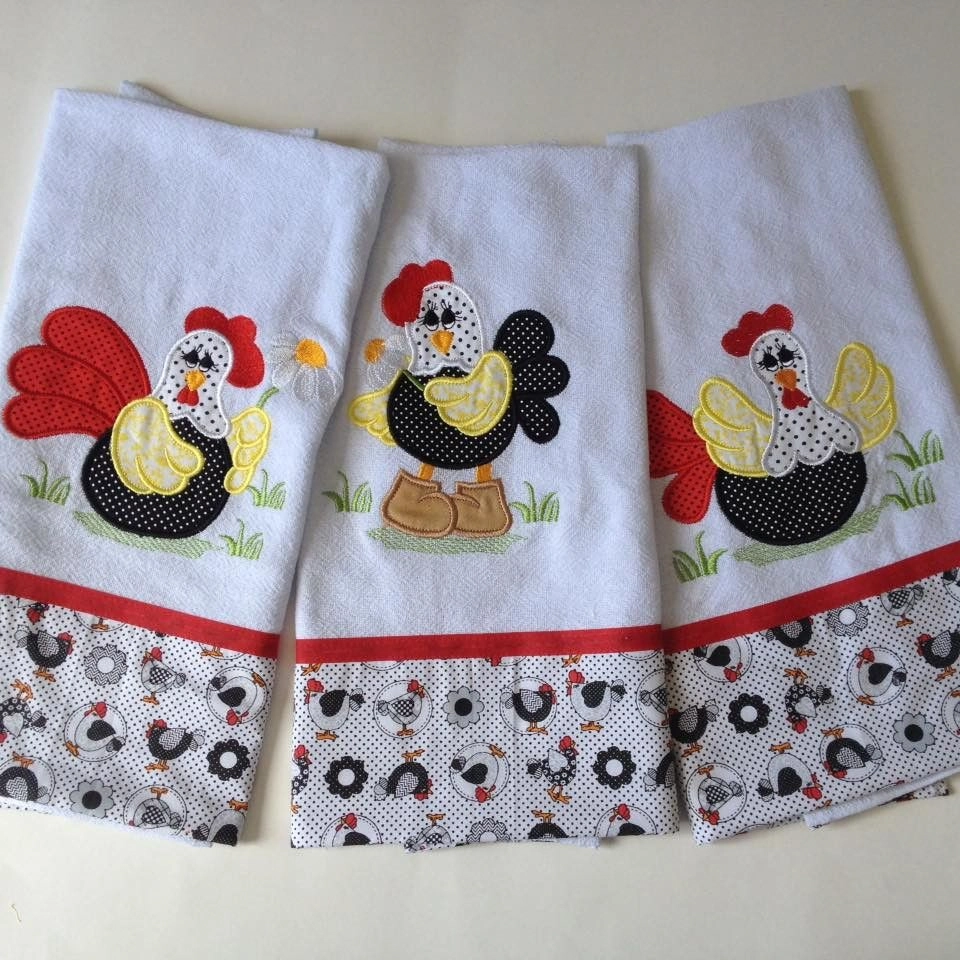 Conjunto. Pano De Prato Bordado C/3 Und