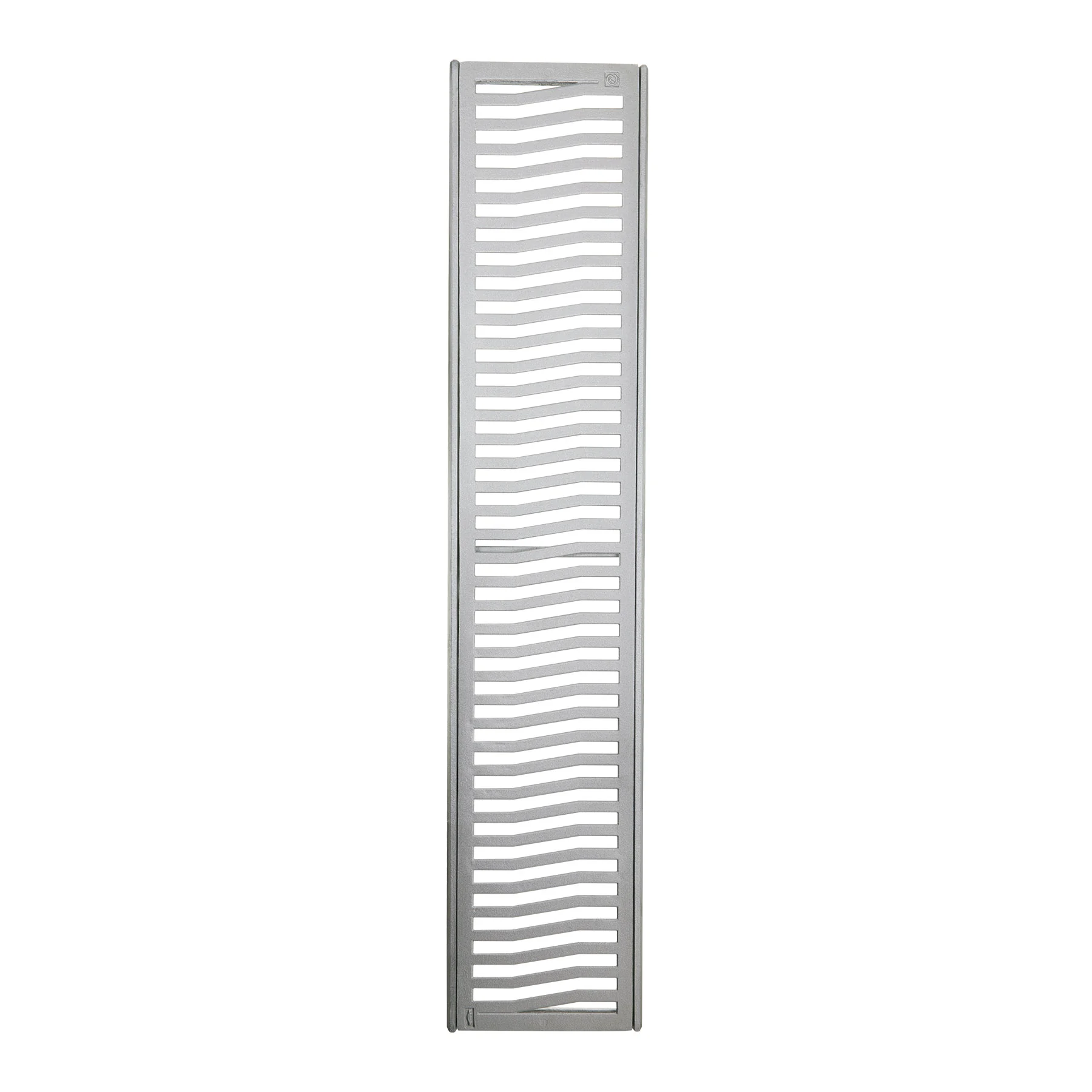 Conjunto Grelha com Porta Grelha Retangular Externa Alumínio 20x100cm Prata Elegance Costa Navarro
